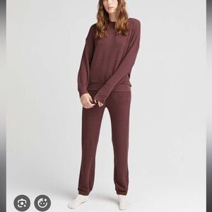 Richer Poorer Women's Bounce Knit Unwind Joggers & Pullover - Deep Burgundy